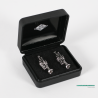 Earrings silvered 3D trumpet