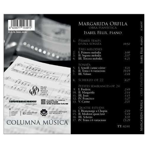 CD Margarida Orfila, obra pianística