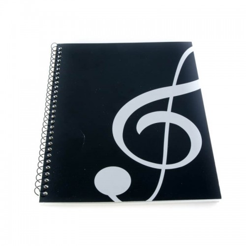 Staff lined notebook spiral treble clef