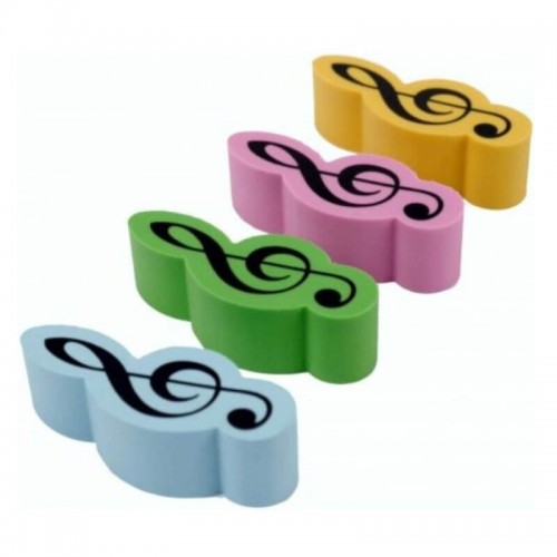 Erasers treble clef pack of 4