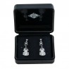 Earrings silvered 3D violin