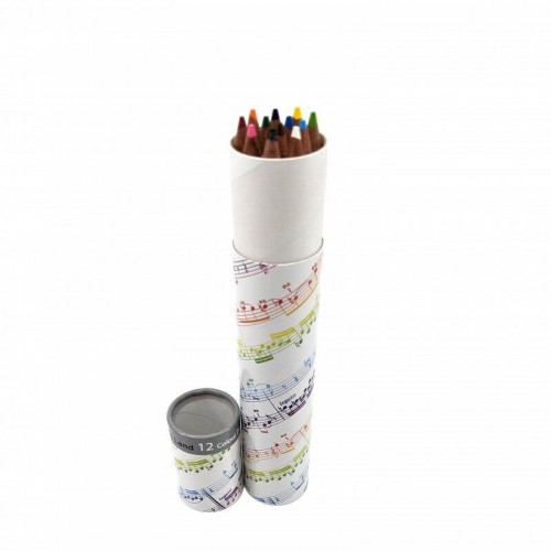 Cylinder with 12 colored pencils