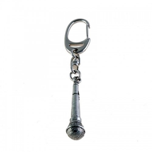 Pewter Keyring microphone