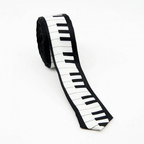 Corbata teclado blanco y negro